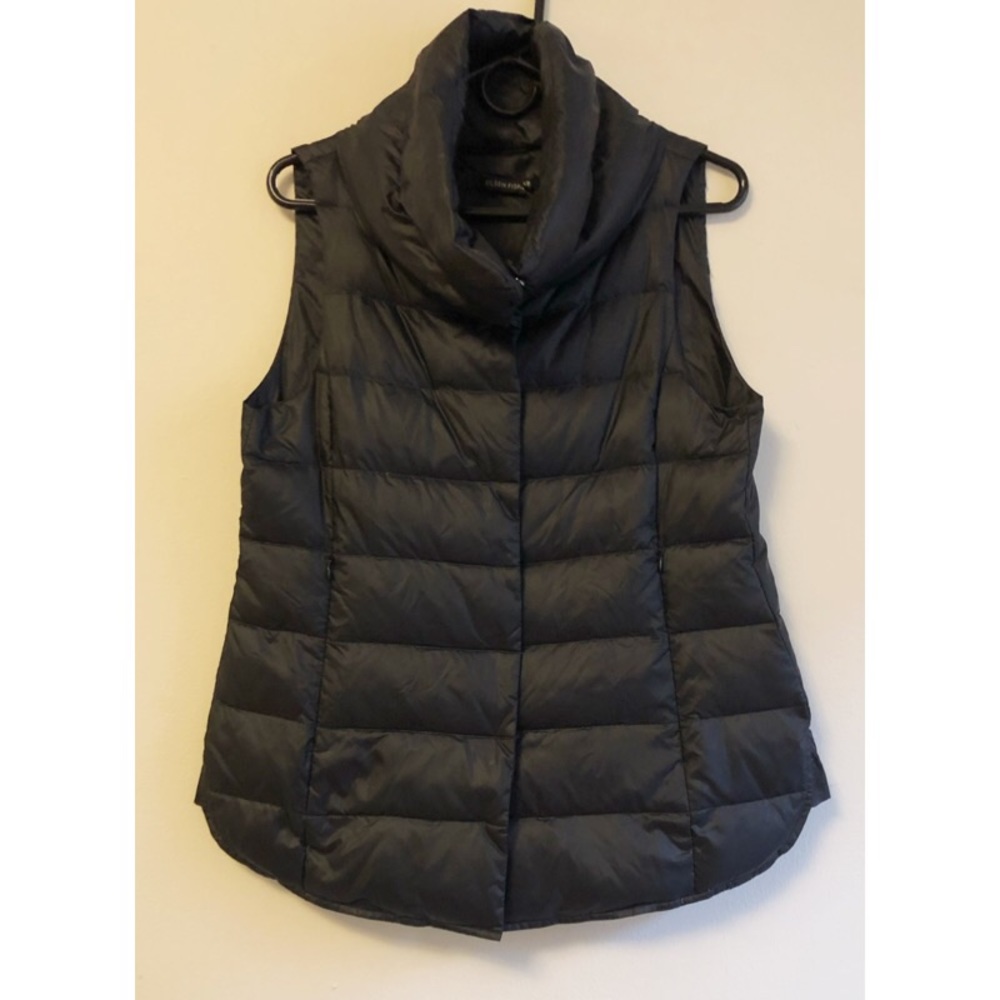 Cowl Neck Black Down Vest